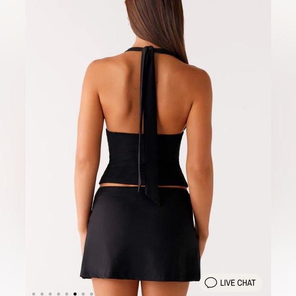 NWT - black mini skirt set and halter top from Peppermayo - Picture 3 of 9